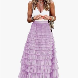 Elegant Lavender Tiered Skirt